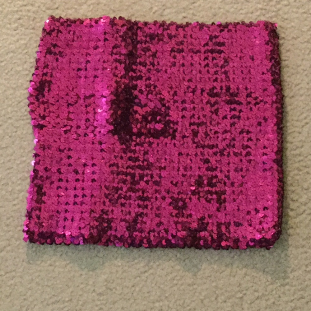 Pink Sequenced Stretch Tube Top OS